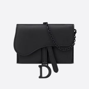 Dior Matte black nano saddle bag